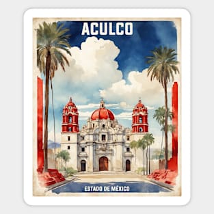 Aculco Estado de Mexico Vintage Tourism Travel Retro Magnet